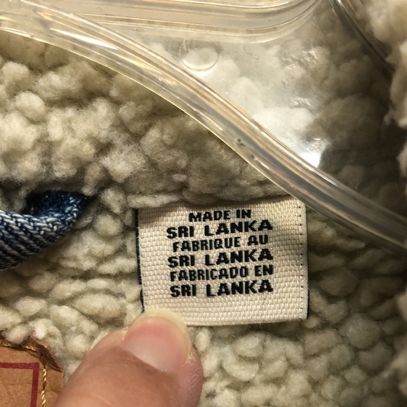 LEVIS Sherpa Lined Denim Trucker Jacket Men's Size L Blue Jean Vintage snap - Picture 7 of 16